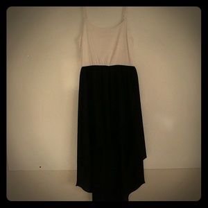 Black and white high low dress